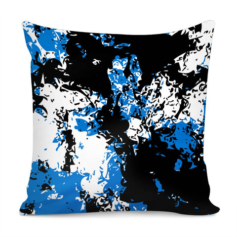 Image of Blue, Black & White #1 Pillow Cover