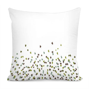 Multicolor Leaves Motif Pattern Print Pillow Cover