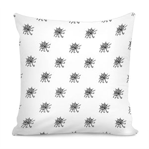 Black And White Floral Print Pattern Pillow Cover