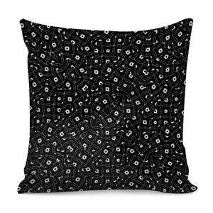 Black And White Intricate Geometric Print Pillow Cover