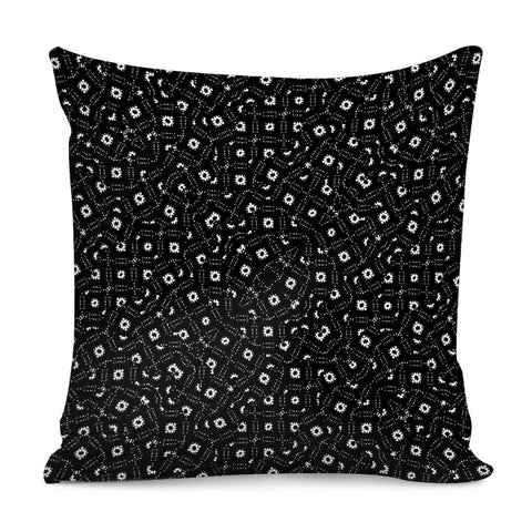 Image of Black And White Intricate Geometric Print Pillow Cover