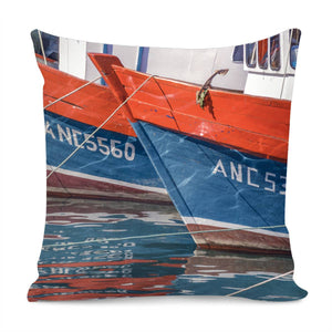 Fishing Boats Parked At Lake, Chiloe Island - Chile Pillow Cover