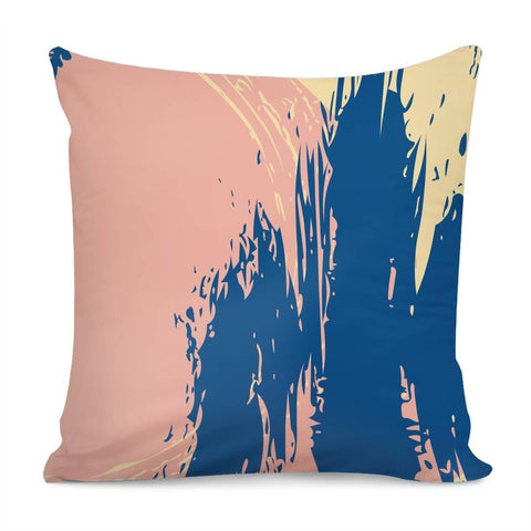 Image of Coral Pink, Classic Blue & Sunlight Pillow Cover