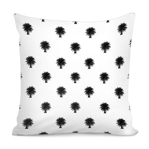 Black And White Tropical Print Pattern Pillow Cover