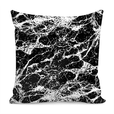 Image of Black And White Abstract Textured Print Pillow Cover