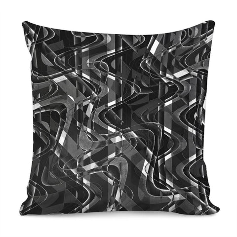 Image of Black And White Geometric Print Pillow Cover