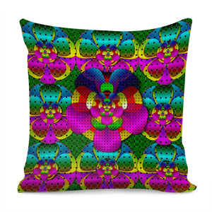 Flowers Will Give Power Ornate Pop-Art Pillow Cover