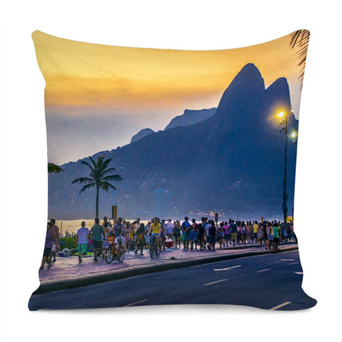 Image of Ipanema Beach, Rio De Janeiro, Brazil Pillow Cover