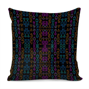 Neon Geometric Print Pattern Pillow Cover