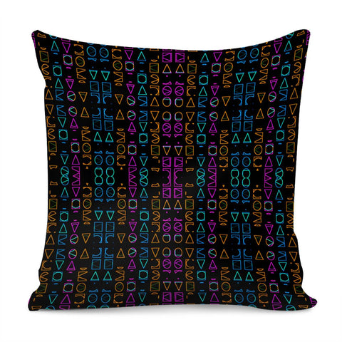 Image of Neon Geometric Print Pattern Pillow Cover