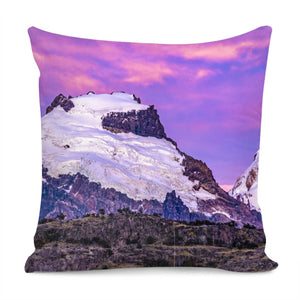 Snowy Andes Mountains, El Chalten Argentina Pillow Cover