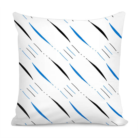 Image of Blue, Black & White #4 Pillow Cover