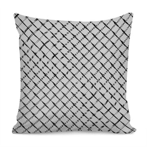 Pattern Abstrait Carreaux Noir/Gris Pillow Cover