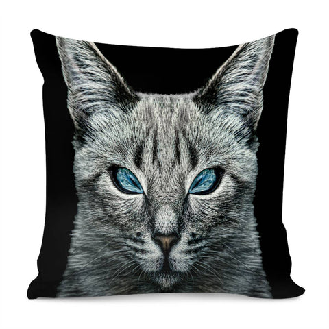 Image of Evil Cat Portrait Digital Art Pillow Cover