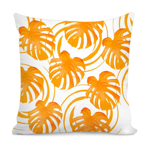 Monstera Obsession Creamsicle Pillow Cover