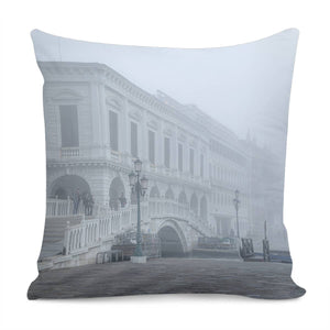 Fog Winter Scene Venice, Italy Pillow Cover