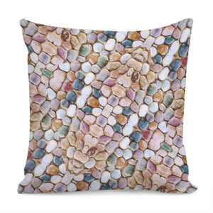 Rounded Stones Print Motif Pillow Cover