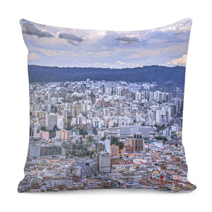 Cityscape Aerial View Quito, Ecuador Pillow Cover