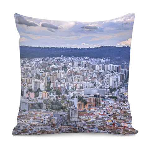 Image of Cityscape Aerial View Quito, Ecuador Pillow Cover