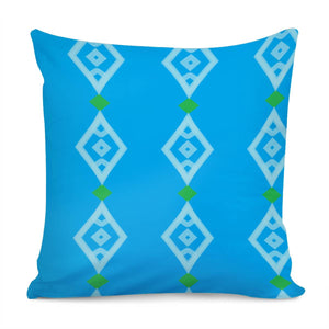 Diamond Shapes On Blue Pillow Cover