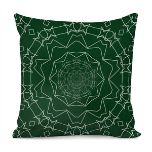 White Webs On Green Pillow Cover