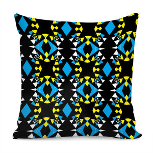 Angular Shapes On Black Pillow Cover