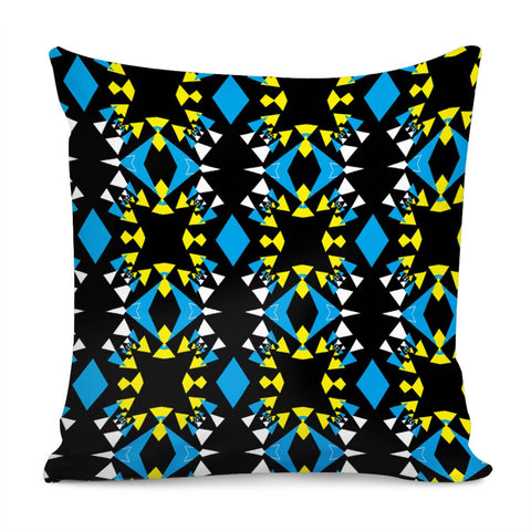 Image of Angular Shapes On Black Pillow Cover