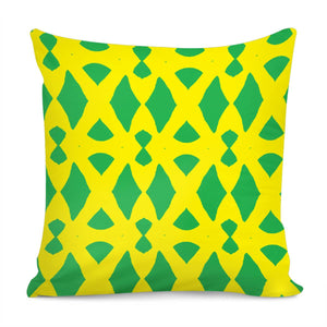 Yellow And Green Shapes Pillow Cover