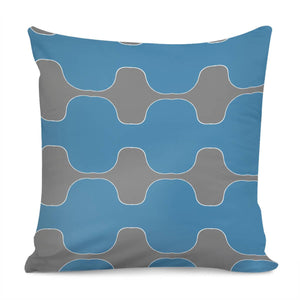 Blue And Gray Gap Pattern Pillow Cover