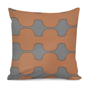 Brown And Gray Gap Pattern Pillow Cover