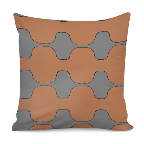 Image of Brown And Gray Gap Pattern Pillow Cover