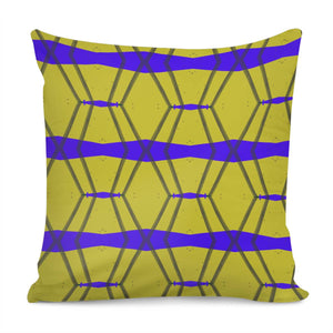 Sandy Brown And Blue Pattern Pillow Cover