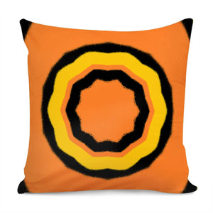 Yellow, Orange And Black Pattern Pillow Cover