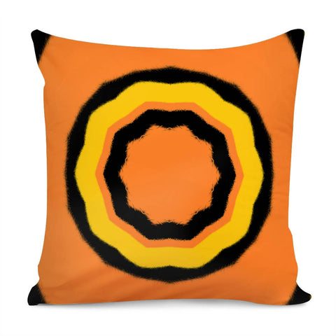 Image of Yellow, Orange And Black Pattern Pillow Cover