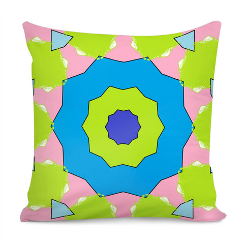 Image of Pink, Green And Blue Abstract Pillow Cover