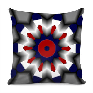 Red And Blue Steel Marks Pillow Cover