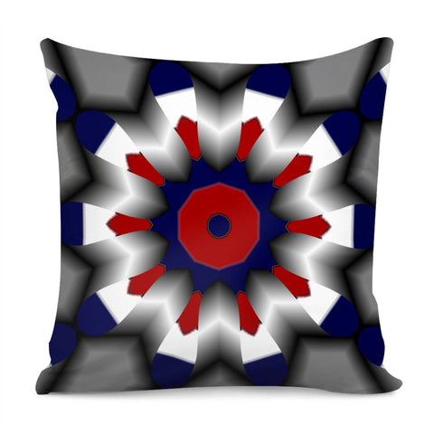 Image of Red And Blue Steel Marks Pillow Cover