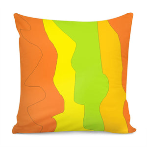 Orange, Green And Yellow Pattern Pillow Cover