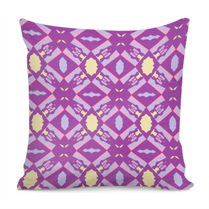 Pink, Yellow And Purple Pattern Pillow Cover