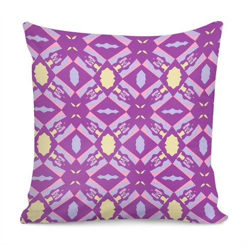 Image of Pink, Yellow And Purple Pattern Pillow Cover