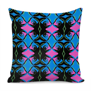 Black, Blue And Pink Pattern Pillow Cover