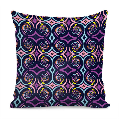 Image of Blue Colorful Swirls Pattern Pillow Cover