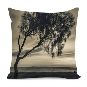 Coast Landcape Scene, Montevideo, Uruguay Pillow Cover