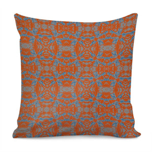 Orange, Gray And Blue Marble Pattern Pillow Cover