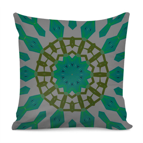 Image of Abstract Green And Brown Webs Pillow Cover