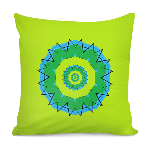 Image of Green And Blue Abstract Pattern Pillow Cover