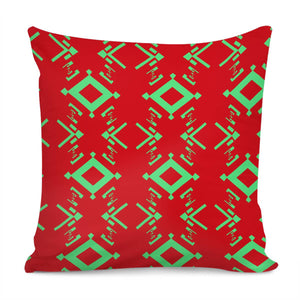 Bright Green And Red Pattern Pillow Cover