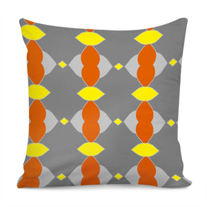 Gray, Yellow And Orange Pattern Pillow Cover