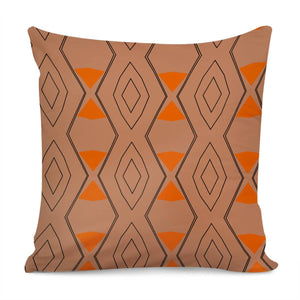 Orange And Brown Patterned Pillow Cover