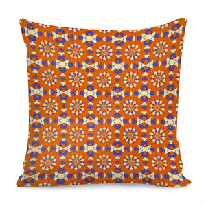 Orange And Blue Circles Pillow Cover